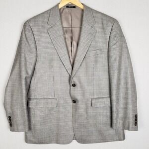 Lauren‎ Ralph Lauren Men's 42S Herringbone Blazer Jacket Gray Wool Silk Academia